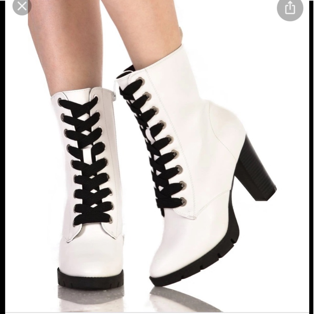 EXPRESS Lace-Up Platform White Boot - Picture 15 of 15